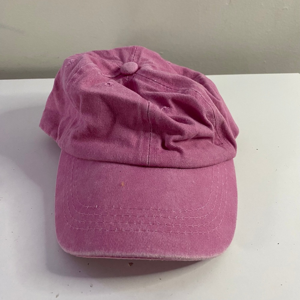 Unbranded Baseball Cap Kids OS‎ Pink Washed Cotton Adjustable Buckle Hat